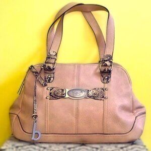 boc Born Concept Tan Faux Leather and Rattlesnake Satchel/Handbag